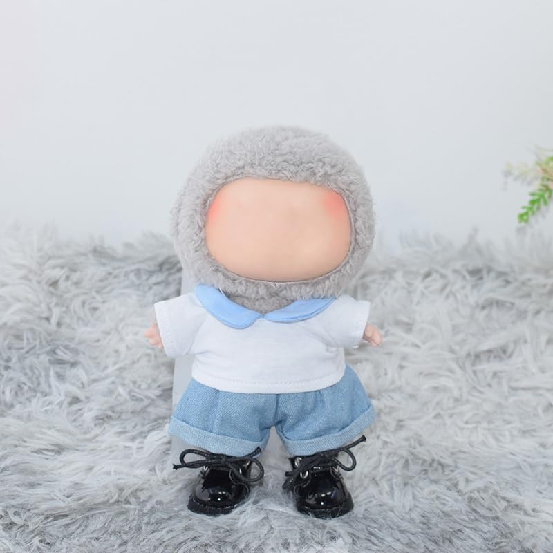 Jojedomo Compatible with Labubu Doll Shoes for 17cm Doll,Shoes Used for Labubu Accessories(P-Black) - Image 1